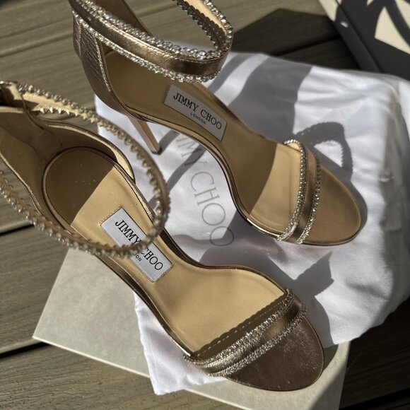 Jimmy Choo Metallic Nappa W/ Gold Trim - Picture 4 of 5